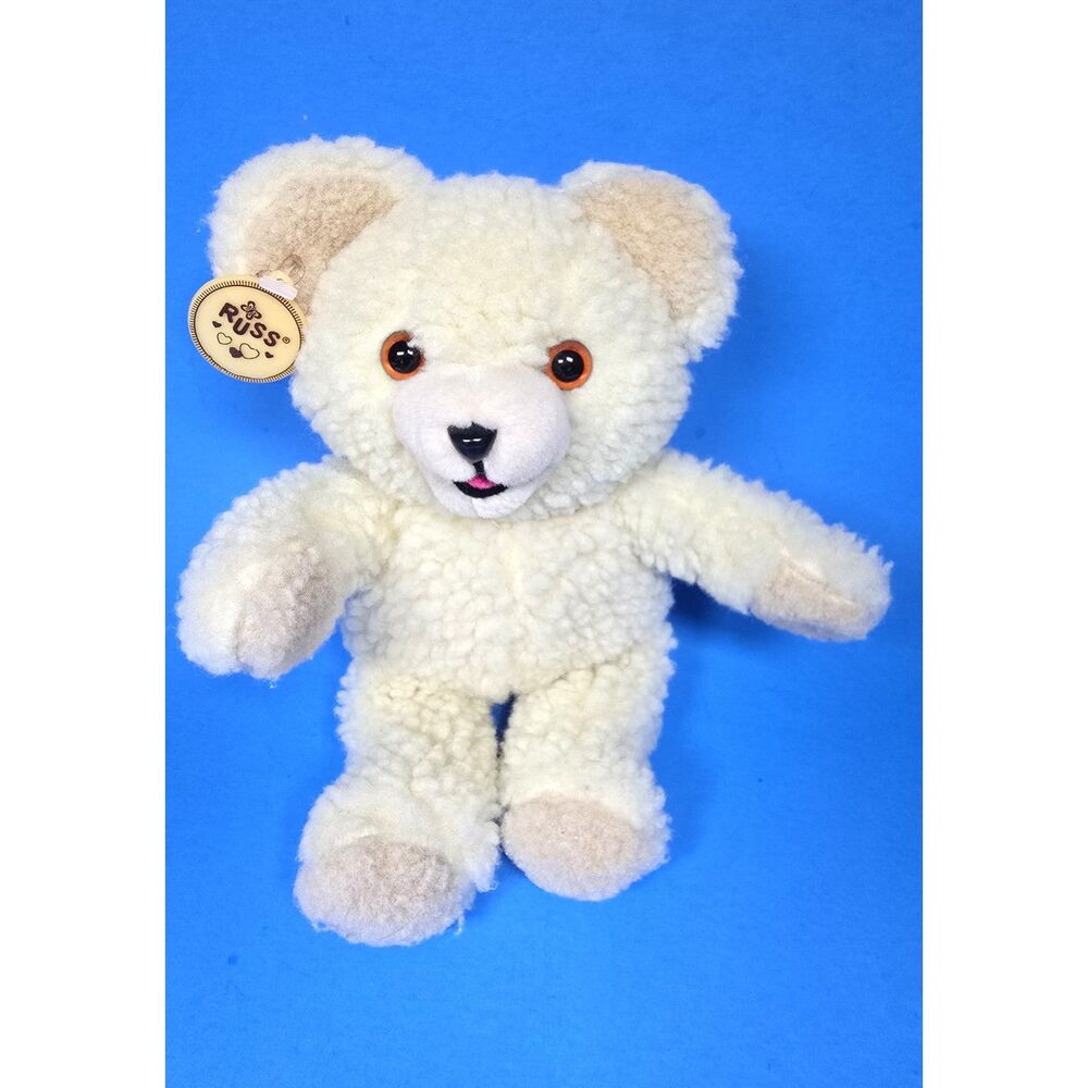 Vintage Snuggle Bear Plush Russ Berrie Lever Brothers Cream Bear 10" Tags